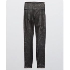 Aerie Offline High Waist Black Faux Leather Legging